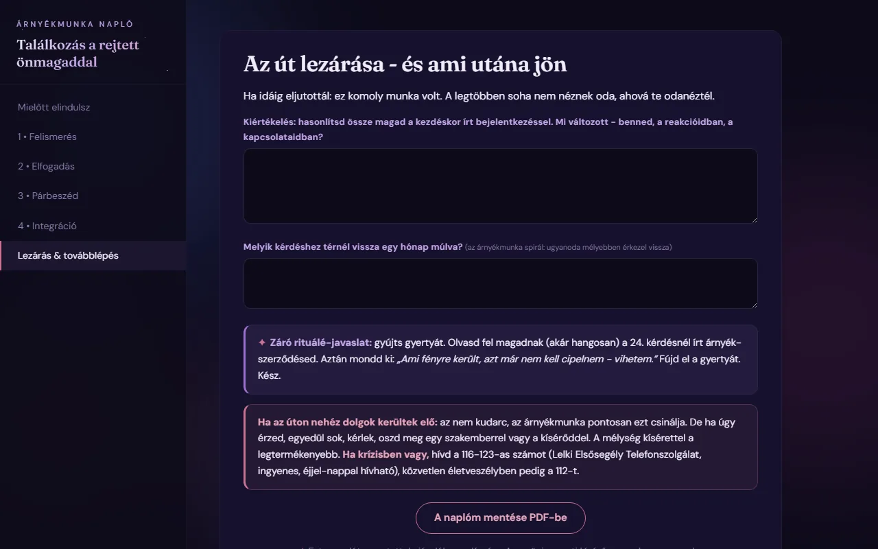 Képernyőkép: Lezárás · a te neveddel