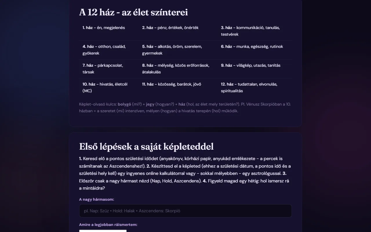 Asztrológia kisokos kezdőknek: A 12 ház és az első lépések