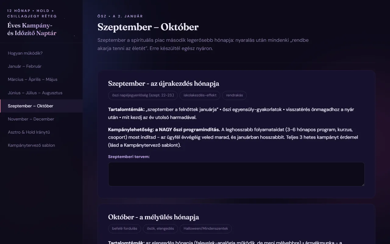 Képernyőkép: Szeptember-október · a felnőttek januárja
