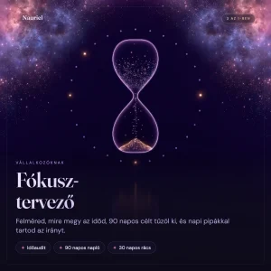 Fókusz-tervező, időaudit kalkulátor, 90 napos napló és 30 napos szokáskövető egy eszközben