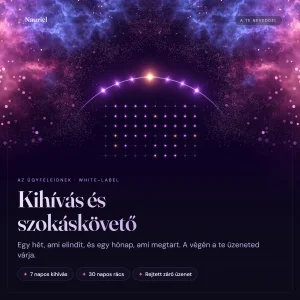 Kihívás és szokáskövető, 7 napos kihívás-munkafüzet és 30 napos szokáskövető rács a segítő nevével